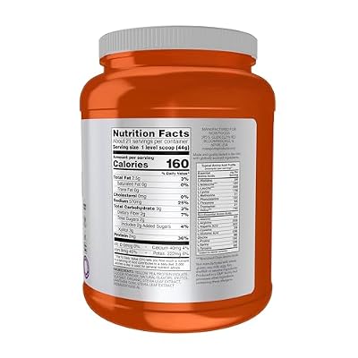 NOW Foods Sports Nutrition, Pea Protein 24 g, Easily Digested, Creamy Chocolate Powder, 2-Pound