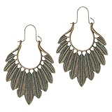 DIKACA Pendientes Colgantes de Hoja de Bronce Envejecido para Mujer, Joyas Étnicas Ligeras, Pendientes de Gota Vintage para Niñas, Accesorio de Moda para Ocasiones Obsequios