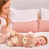 Nuby Mój uspokajający miś - Dobranoc Pluszowa - Muzyczna i świecąca lampka nocna dla niemowląt - Lampka nocna dla niemowląt Biały Dźwięk - Prezent z okazji narodzin dziewczynki i chłopca Noworodek