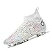 Roniluu Crampons de football, Chaussures de football respirantes Hommes Femmes, Chaussures de football pour jeunes à talons hauts, Blanc, Femmes 9,5/Hommes 8