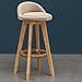 POIU Giratorio Taburetes de Barra, Madera Sillas for Comedor, Lino Tapizado Sillas Altas, Taburete Alto con Respaldo, Moderno Silla de Bar for Comedor/Cocina (Color : D, Size : 63CM)
