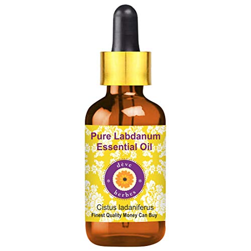 Deve Herbes Pure Labdanum Essential Oil (Cistus ladaniferus) with Glass Dropper 100% Natural Premium Therapeutic Grade for Hair, Skin & Aromatherapy 5ml (0.16 oz)
