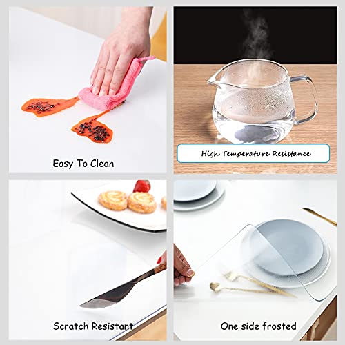 Protection de table en verre dépoli 2mm étanche et sans odeur - 5
