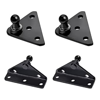 Euplokeer 10mm Ball Stud Mounting Bracket for Gas Shock Spring Strut Prop Lift Support, 2pcs L-Type, 2pcs Flat-Type and 16pcs Screws