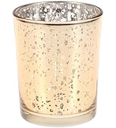 Votive Candle Holder, Glass Votive Tealight Candle Holders for Christmas (1Pcs, Golden)