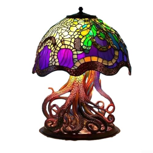 SMZhomeone Lampada decorativa a forma di fungo, creativa e colorata, in resina, vintage, da comodino, a forma di fungo, lampada da atmosfera per camera da letto, soggiorno, casa, ufficio, tavolo,