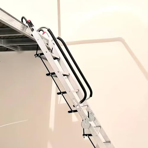 Escaleras para Áticos Escalera de Ático Multiusos para Acceder Al Segundo Piso, Escalera de Aluminio Plegable para Loft, Escaleras de Emergencia para Incendios(8 step-257cm(101.2'))