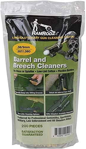 RamRodz Barrel and Breech Cleaners (200-Pack), 9mm/.38/.357/.380-Caliber