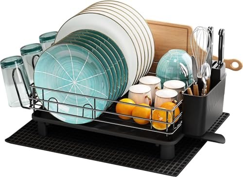 La Mejor Selección de Escurridor de acero inoxidable que Puedes Comprar On-line. 44 MAJALiS Escurridor de Trastes de Acero Inoxidable para Encimera de Cocina con Drenaje, Escurridor de Platos con Porta Utensilios, Adecuado para Solteros, Parejas y Familias, Negro,...