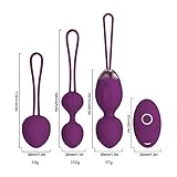 ❤ Cómodo y conveniente ----- Increíblemente suave, la forma redonda y la superficie no porosa facilitan la limpieza con agua y jabón antibacterial. Cada bola está equipada con una cuerda de silicona. El indicador luminoso en el masajeador y el controlador inalámbrico muestran claramente el estado de funcionamiento.