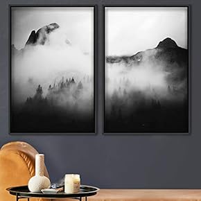 signwin 2 Piece Framed Canvas Wall Art Foggy...