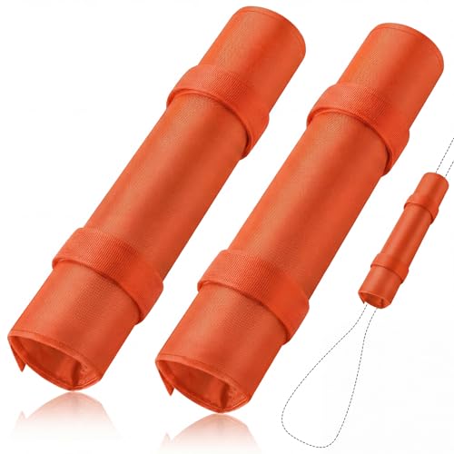 Hiboom 2 Pcs Paddle Float Kayak Paddle Accessory Adjustable Oxford Cloth Paddleboard Stand Up Accessory High Density Foam with Hook and Loop Closure Flotation Kayaks Canoe Paddles (Vibrant Orange)