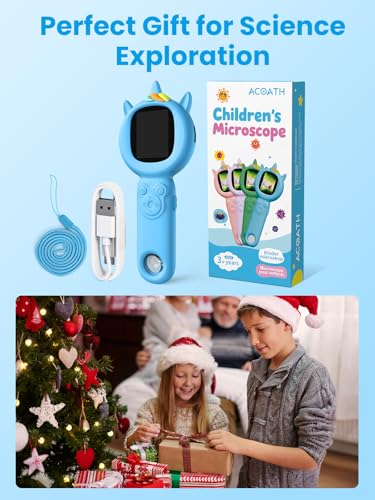 Acoath Microscope for Kids, Auto-Focus Handheld Digital Microscopes with 2.0" Screen, 8 LEDs Rechargeable Pocket Mini Microscope Christmas Gifts Educational Science Toys for Ages 5 6 7 8 9 10 11 12 - Image 11