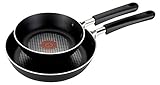 T-fal C085S2 OptiCook Thermo-Spot Titanium Nonstick Dishwasher Safe Oven Safe 8-Inch and 10-Inch Fry Pan Cookware Set, 2-Piece, Black