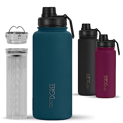 720°DGREE Gourde Isotherme 950ml “noLimit” + Infuseur - Étanche, Sans BPA, Compatible boissons gazeuses. Avec bouchon à vis. Idéale pour le sport,...