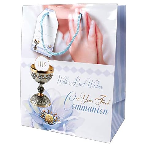 Gift Bag 23x18cm First Holy Communion - Religious Occasion - Blue 0819 Cover