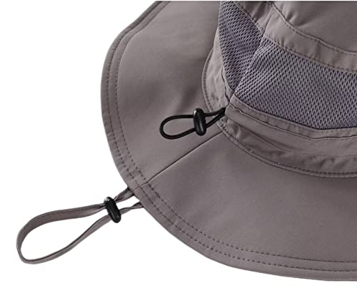Connectyle Upf 50+ Kids Sun Hat Wide Brim Fishing Hat Breathable Hiking Hat For Boys M Dark Gray #TOP2