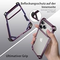 NIFBANG für iPhone 18 Pro Max Hülle,Aluminium Metall Dünn No Back Handyhülle Kompatibel mit MagSafe,4 Ecken-Airbag Stoßfeste Schutzhülle, Rahmenlose iPhone 18 Promax Bumper Case(Burgunderrot) – Ansicht 4