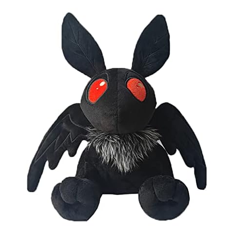 Mothman Plush Doll with Red Eyes, Mothman Plushie, Horror Bat Plush Stuffed Animal Toys Birthday Gift (Leaf Bat) Cover