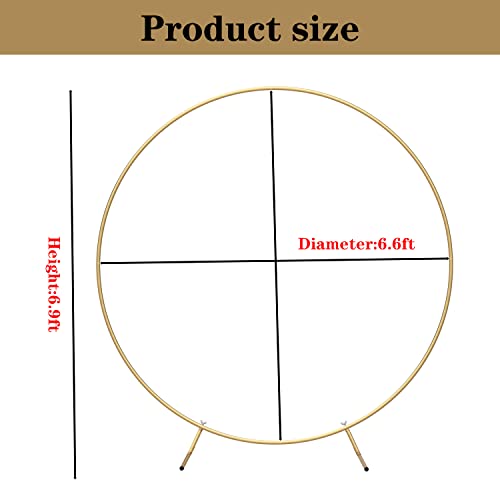 Round Backdrop Stand, Golden Arch Stand Kit Aluminum Balloon Arch Frame Circle Arch Stand Wedding Arch For Valentine's Day,Birthday, Baby Shower Party Decoration #TOP4