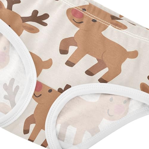 Girls' Briefs Organic Cotton Toddler Underwear for Toddler Girls Christmas Reindeer Pattern4