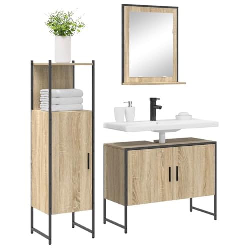 Muebles de baño de madera para crear un oasis spa en casa conjunto de 3 piezas marron 4