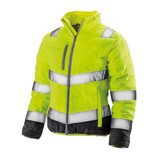 Result Safe-Guard R325F Ladies Soft Safety Jacket - Fluorescent Yellow/Grey - XS