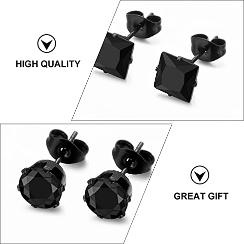 Holibanna Conjunto de 10 pares de brincos masculinos pretos de aço inoxidável para homens e mulheres
