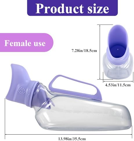 Female Urinal 40oz, Leak-Proof Urine Bottle with Handle for Bedside & Nighttime Use - view 2
