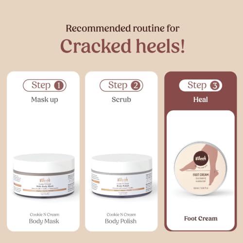 Image of Vilvah Foot Cream Combo | Pack of 2 x 100ml | Heel Repair Cream for Dry, Cracked & Rough Feet | Deeply Hydrates, Softens Dead Skin & Controls Foot Odour | Suitable for Diabetic Foot Care