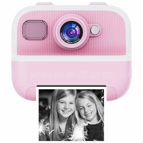 Appareil photo numérique instantané rose, cadeau d'anniversaire idéal avec stylos