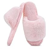 Rosoz Damen Hausschuhe,Flauschiger Plüsch Unisex Pantoffeln Schlafzimmer-Hausschuhe für Frauen Geschenk Indoor