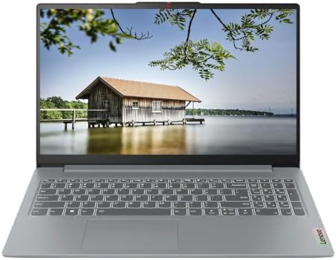 Lenovo IdeaPad Slim 3i 15.6" FHD Laptop, Intel Processor N150, 4 Cores, Integrated Intel Graphics, 8GB LPDDR5 RAM, 128GB UFS, Windows 11 Home, Arctic Grey, Microsoft 365, EAT Laptop Foldable Stand
