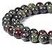BEADNOVA Natural Dragon Blood Jasper Beads Natural Crystal Beads Stone Gemstone Round Loose Energy Healing Beads with Free Crystal Stretch Cord for Jewelry Making (8mm, 45-48pcs)