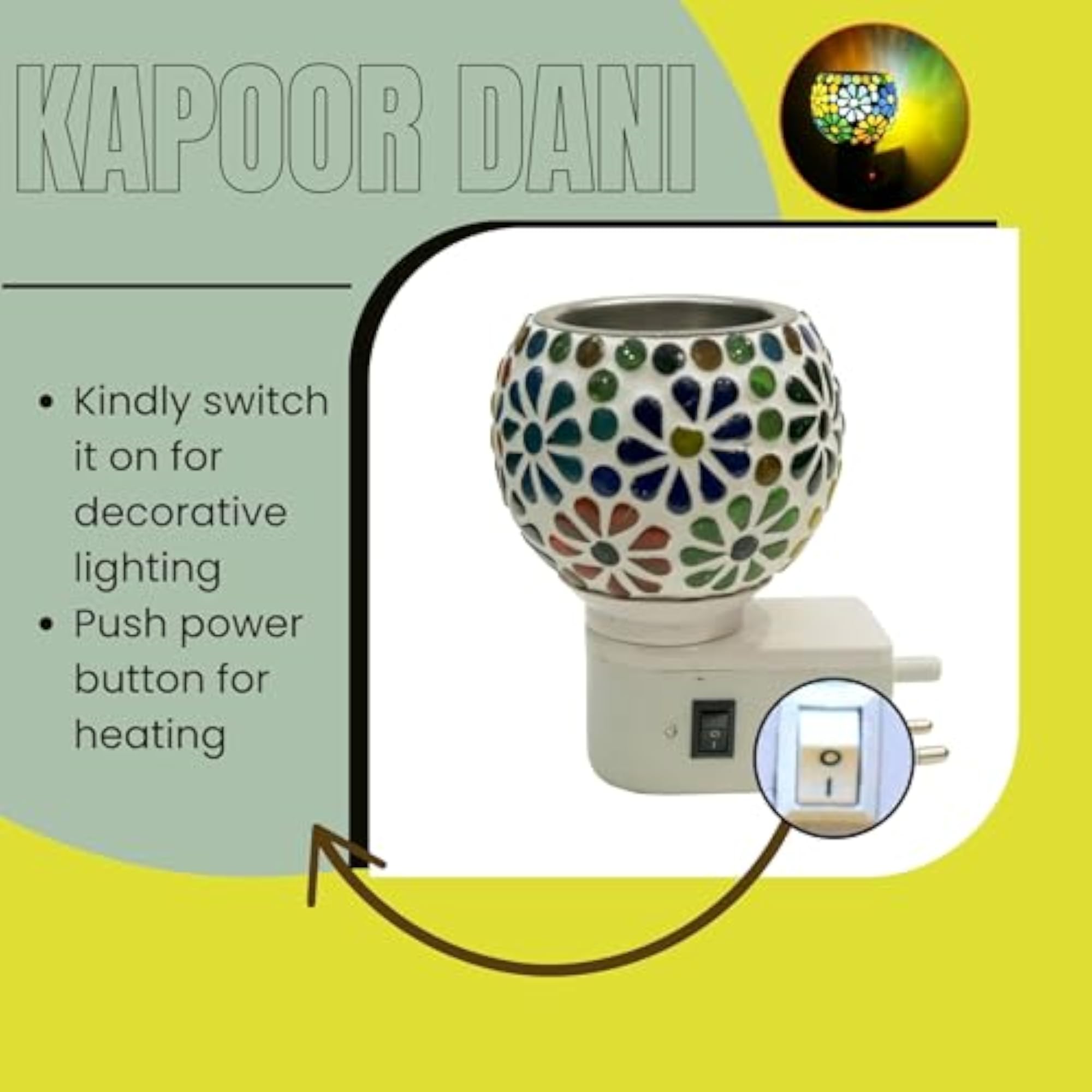 Electric Kapoor Dani Aroma Diffuser, Night Lamp