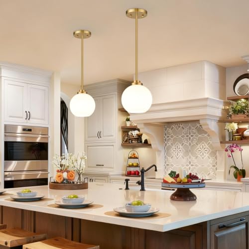 Image of 1 Pack Lamp Glass Shade Globe, White Frost Glassshade Covers Replacements for Light Fixtures, 1.65 In Fitter 6.5 In Height 7.5 In Diameter Globes Lampshades for Wall Sconces Chandelier Pendants
