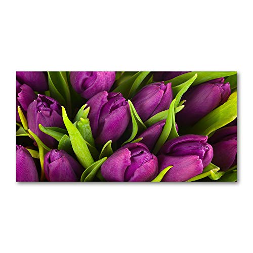 Fond de hotte en verre violet Tulup 100x50cm pour cuisine fleurie