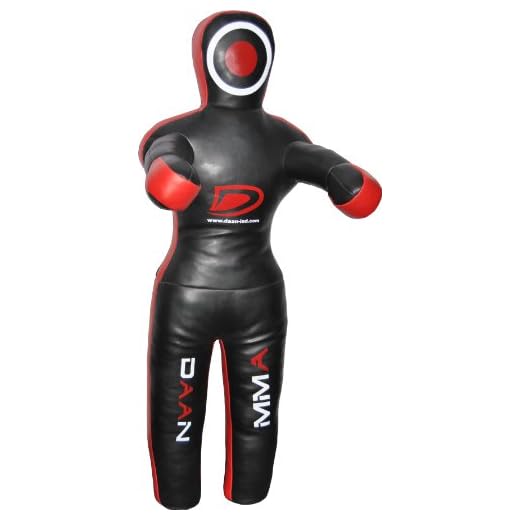 DAAN Lutte 180 cm Sac de Frappe Judo Frappe Arts Martiaux Simili Cuir Rouge Noir Blanc Unisexe