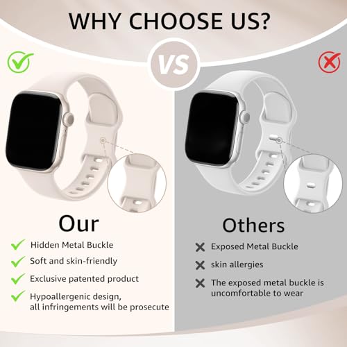Image of 6 Pack Sport Bands Compatible with Apple Watch Band 38mm 40mm 41mm 42mm 44mm 45mm 49mm 46mm for Men Women,Silicone Waterproof Strap for iWatch Apple Watch Ultra 3 2 Series 11 10 9 8 7 6 5 4 1 SE