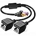 RJ45 Network Splitter Adapter Cable, Tomjoy RJ45 1 Male to 2 Female Socket Port LAN Ethernet Network Splitter Y Adapter Cable Suitable for Super Category 5 Ethernet, Category 6 Ethernet