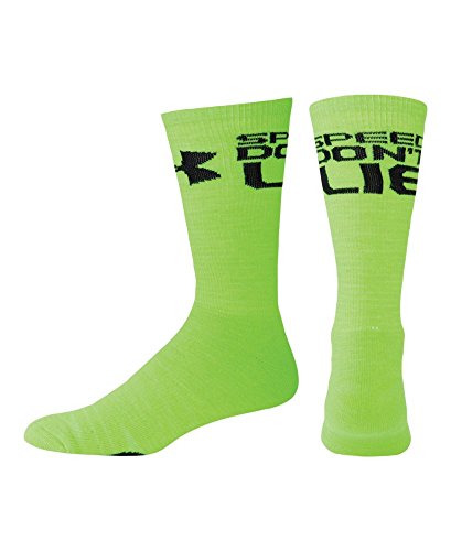 Under Armour Mens UA Speed Dont Lie Crew Socks Large HYPER GREEN