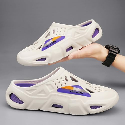 Men's Hiking Hole Shoes, Anti Slip Outdoor Beach Sandals, Quick Drying Water Slippers4