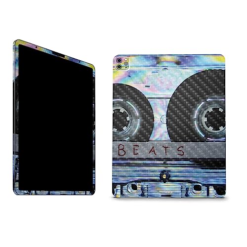 Image of MightySkins Carbon Fiber Skin Compatible with Apple iPad Pro 12.9 inch M2 6th Gen (2022) Full Wrap Kit - Holo Cassette | Protective, Durable Textured Carbon Fiber Finish | Easy to Apply | Made in The USA