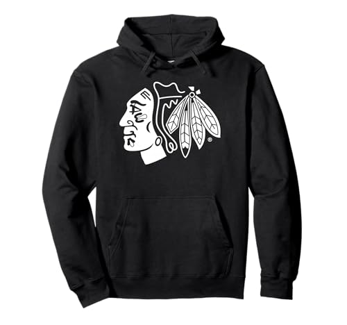 Chicago Blackhawks Two Tone Black NHL Officially Licensed Pullover Hoodie