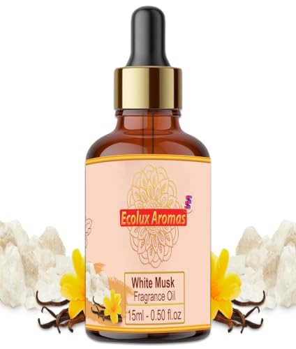 White Musk Premium Diffuser Oil in 15ml Golden Dropper | White Musk Scent | Multi-Purpose Fragrance Oil | IFRA Certified