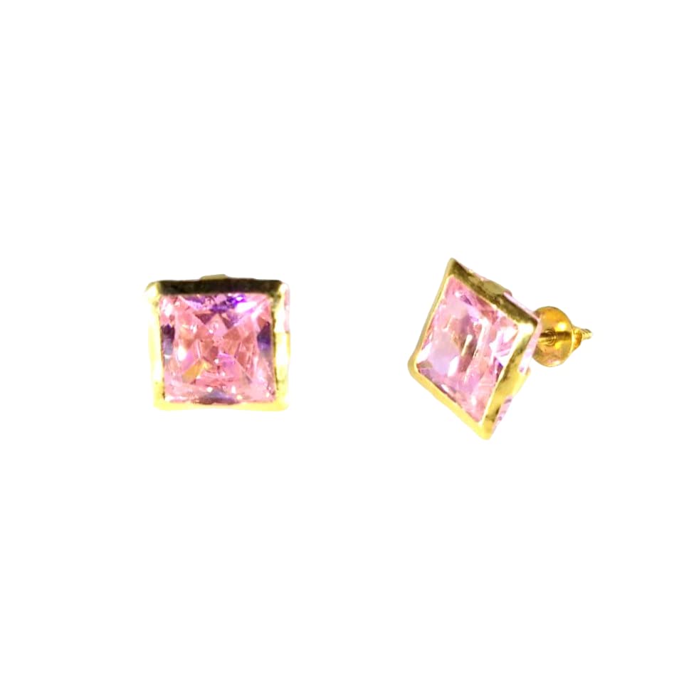 Premokshi 14K Yellow Gold Stud Earrings for Women | Square Shape | 8mm size | Hallmarked (Ivory) (B097KLFPDX) Amazon Price History, Amazon Price Tracker