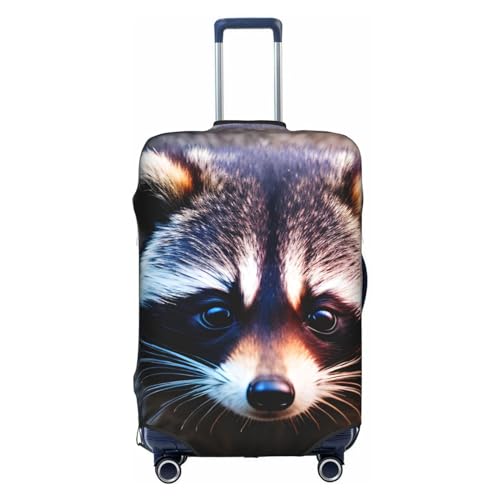 Little Raccoon Face Print Unique Travel Luggage Cover Washable Anti Scratch Suitcase Protector for Vacation