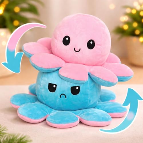 Image of DIKANG Dual Face Octopus Plushies Reversible Soft Toys for Girls | Teddy Bear Gift Stuffed Toys for Kids | Cute Trendy Toys Gifts for Girls | Birthday Gifts /Valentines Day /Anniversary (Octopus Toy)