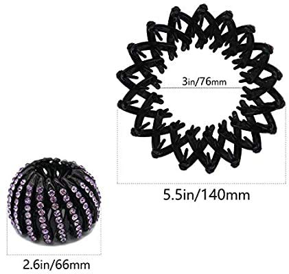 JAGMOOLYA Products Ponytail Hairpin Curling Iron, Rhinestone Bird's Nest Hairpin Ball Hair Clutcher Expandable Ponytail Holder Bird's Nest Shaped Hair Clips Claw Clamp for Girls and Women (Pack of1) 2