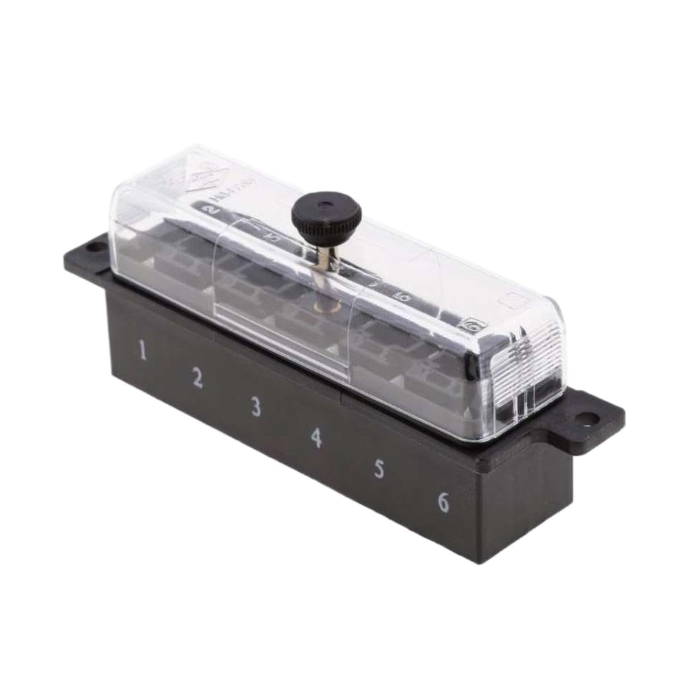 Panel de caja de fusibles de bloque portafusibles mediano de 6 vías Compatible con coche barco automotriz
